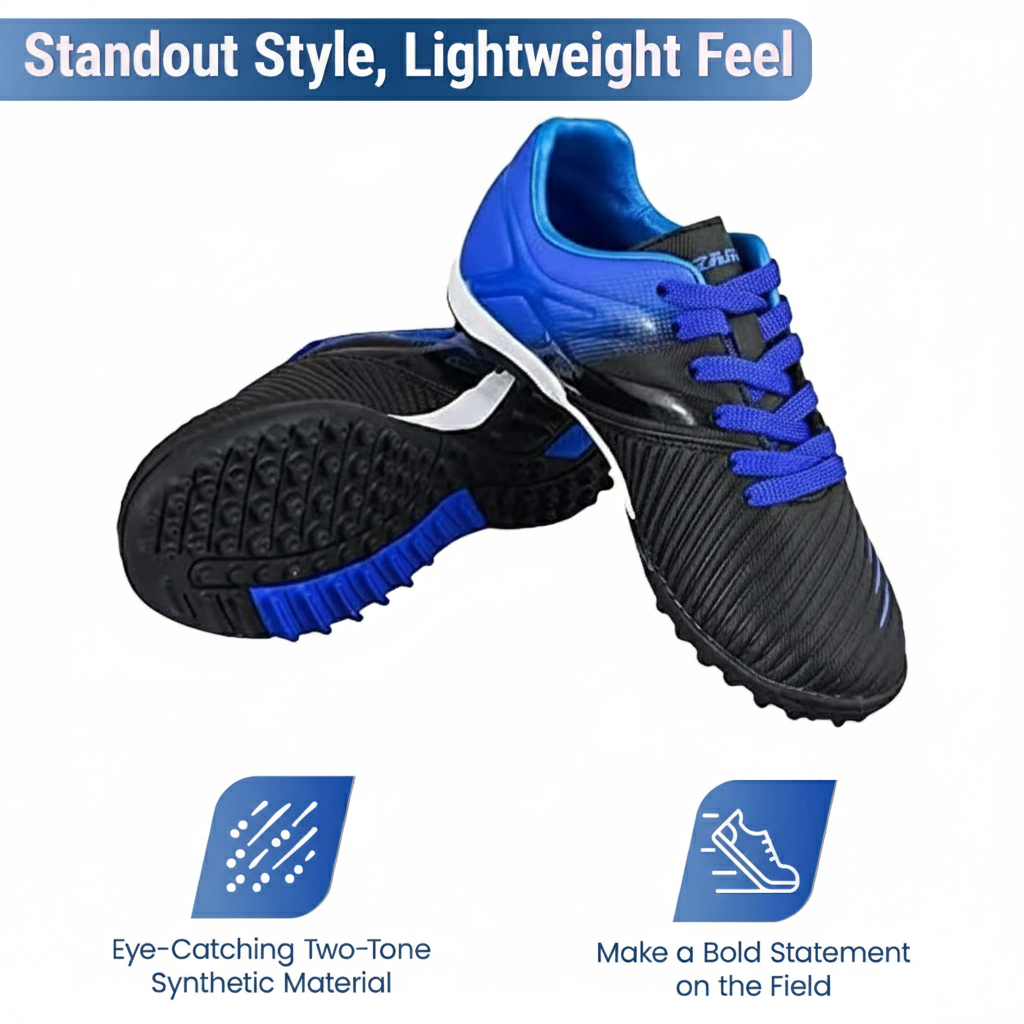 Liga Turf Soccer Shoes for Kids - BlueBlack